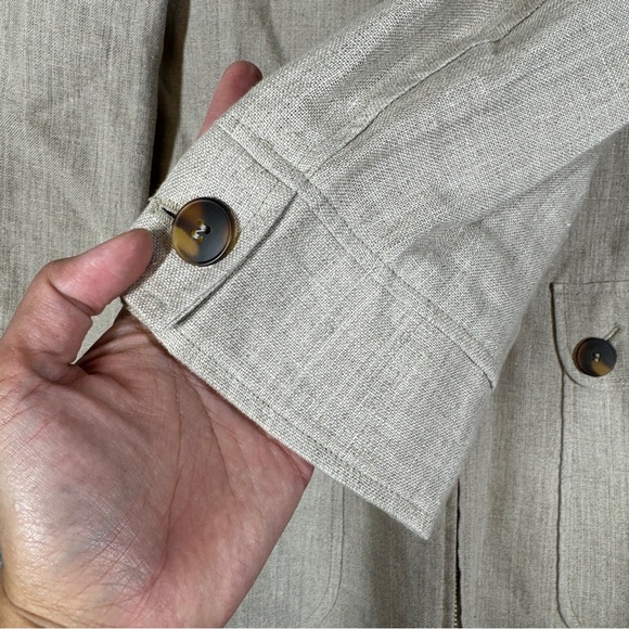 Vintage Daniel Hechter Beige Linen Blend Zip Jacket Size 10  Contemporary Luxury - Picture 12 of 16